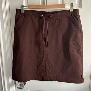 Prana Brown Skirt Drawstring Nylon Stretch Outdoor Gorpcore - Size M